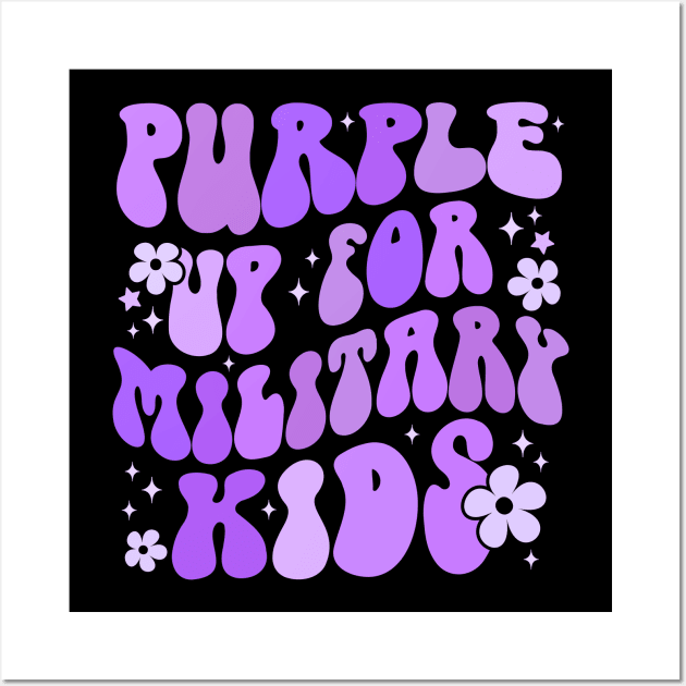 purple Up For Military Kids groovy Wall Art by TheDesignDepot